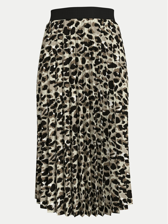 Vila Vila Πλισέ φούστα Nitban Print 14068477 Μπεζ Regular Fit