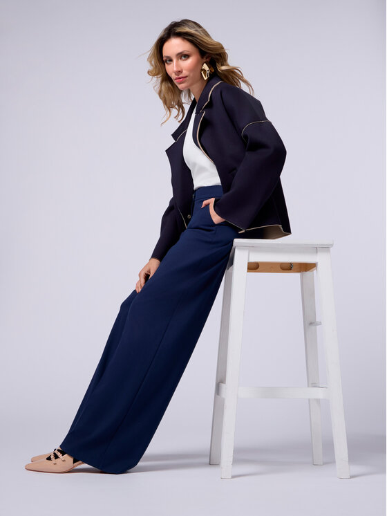 Oltre Oltre Pantaloni di tessuto P294R108418N034 Blu Baggy Fit