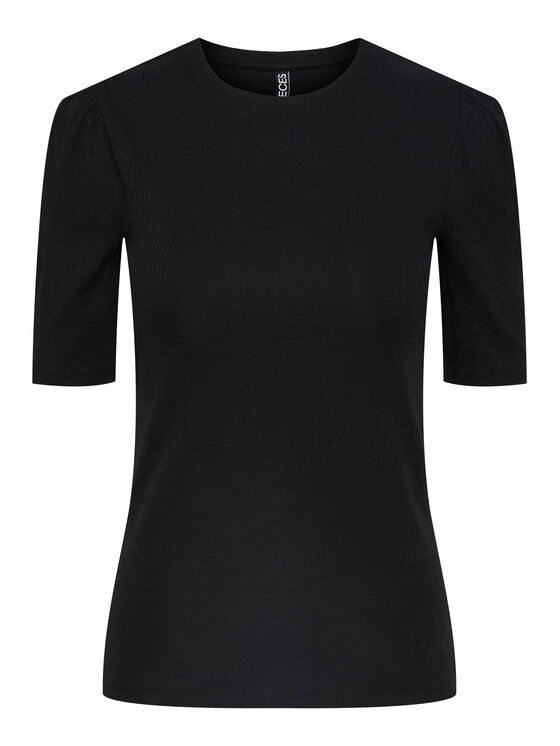 Pieces Pieces T-shirt 17133700 Crna Slim Fit