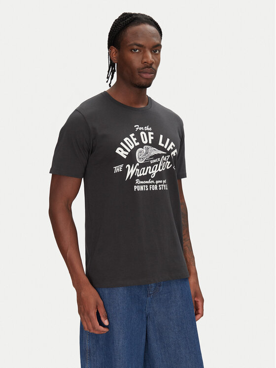 Męski T-Shirt Wrangler, Rozmiar XXL, Czarny, Americana 112362790
