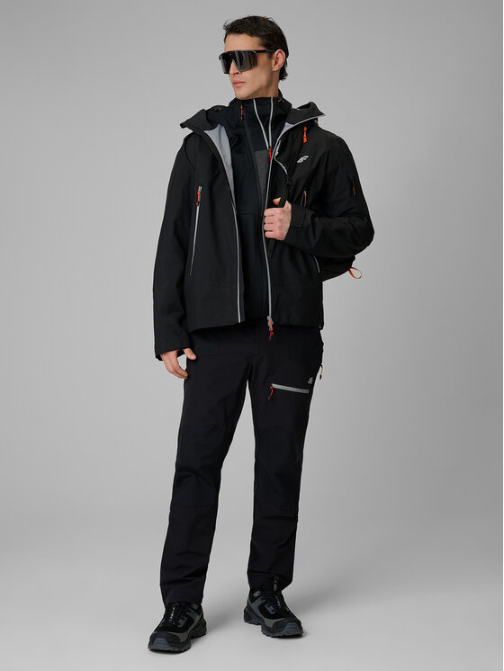 4F 4F Kurtka wielofunkcyjna TREKKING Czarny Regular Fit