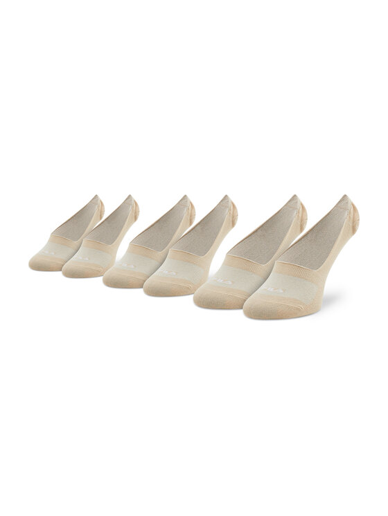 Set di 3 paia di pedulini unisex F1278 Beige