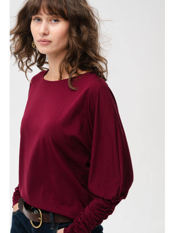 blue shadow blue shadow Bluzka Fiola Czerwony Regular Fit