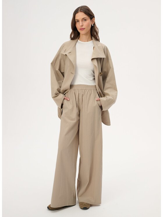 LEBRAND LEBRAND Spodnie damskie Florence Beżowy Regular Fit