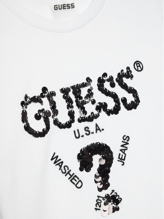 Guess Guess T-Shirt J4YI46 K8FQ4 Biały Boxy Fit