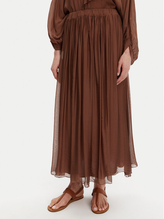 ViCOLO ViCOLO Midi sukně TD0022 Hnědá Regular Fit