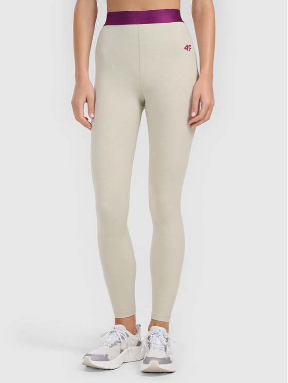 4F 4F Legginsy 4FWAW26TFTIF539-83A Beżowy Active Fit