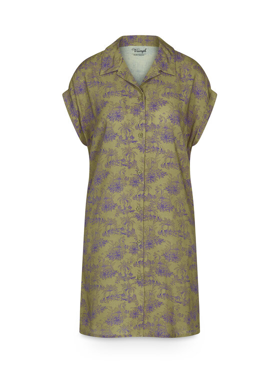 Triumph Triumph Camicia da notte Boyfriend 10222612 Verde Relaxed Fit