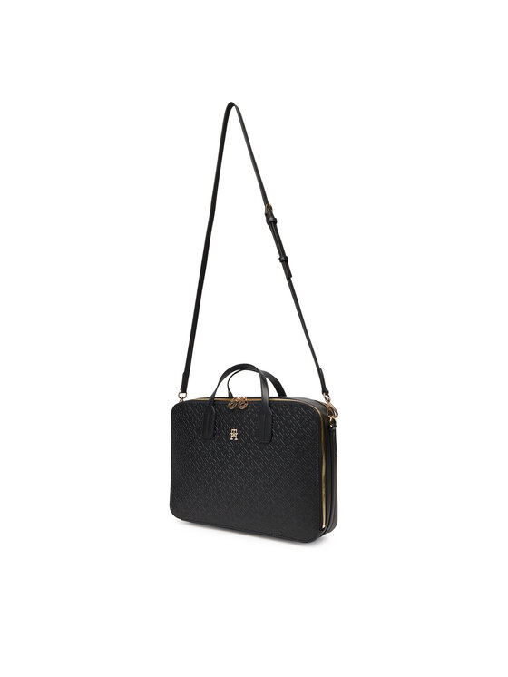 Tommy Hilfiger Tommy Hilfiger Torba za laptop Th Icon Laptop Bag Mono AW0AW18003 Crna