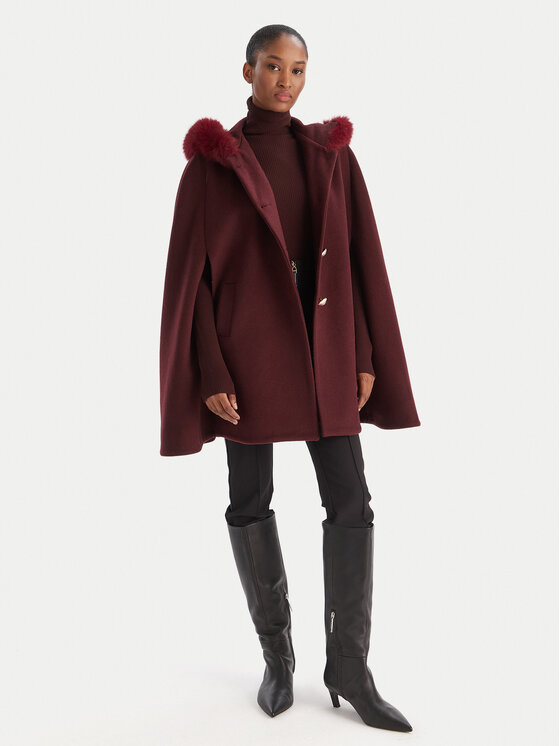 YES LONDON YES LONDON Cappotto di lana CD1223ECO Bordeaux Regular Fit