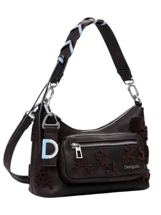 Desigual Desigual Torba BAG_STENCIL FLOWER MEDELLIN MINI CHOCO Brązowy