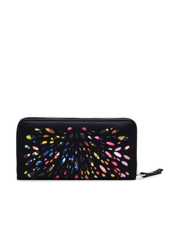 Desigual Desigual Velika ženska denarnica Blackwell 24WAYP09 Črna