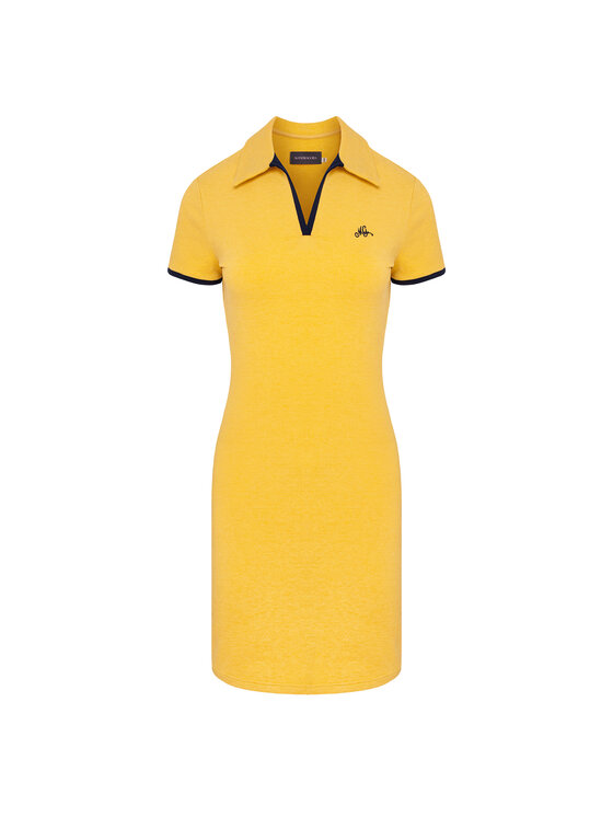 MANDRAGORA MANDRAGORA Vestito estivo Bawełniana Pique Giallo Relaxed Fit