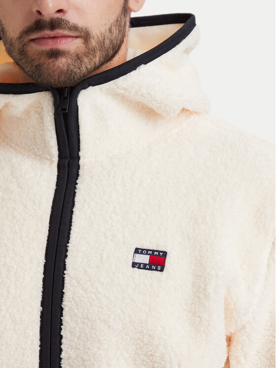 Tommy Jeans Tommy Jeans Fliso džemperis Teddy DM0DM19224 Kreminė Regular Fit