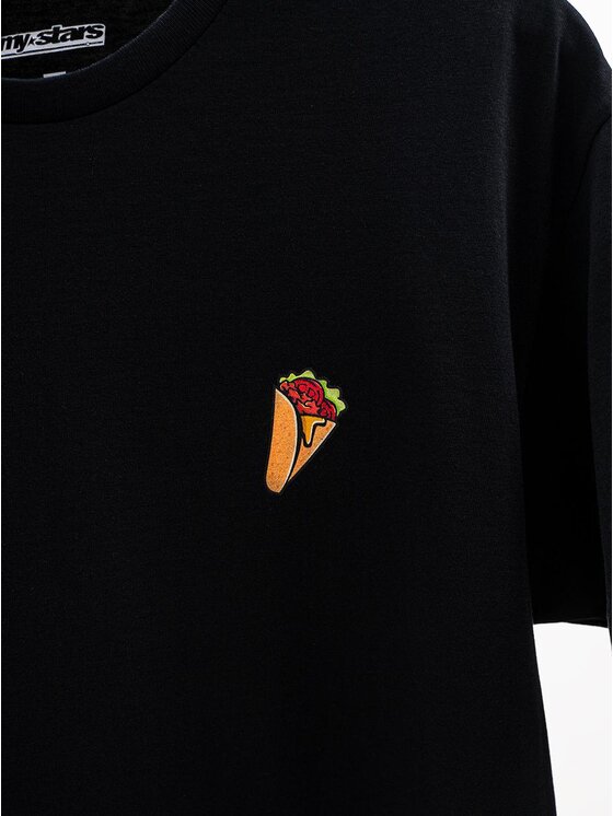 MyStars MyStars Komplet t-shirtów Zestaw 3 T-Shirtów Czarnych MyStars Fast Food kebab pizza burger tortilla L Czarny Regular Fit