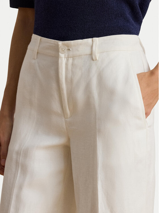 LAUREN RALPH LAUREN LAUREN RALPH LAUREN Pantaloni din material 200P08107001 Alb Wide Leg