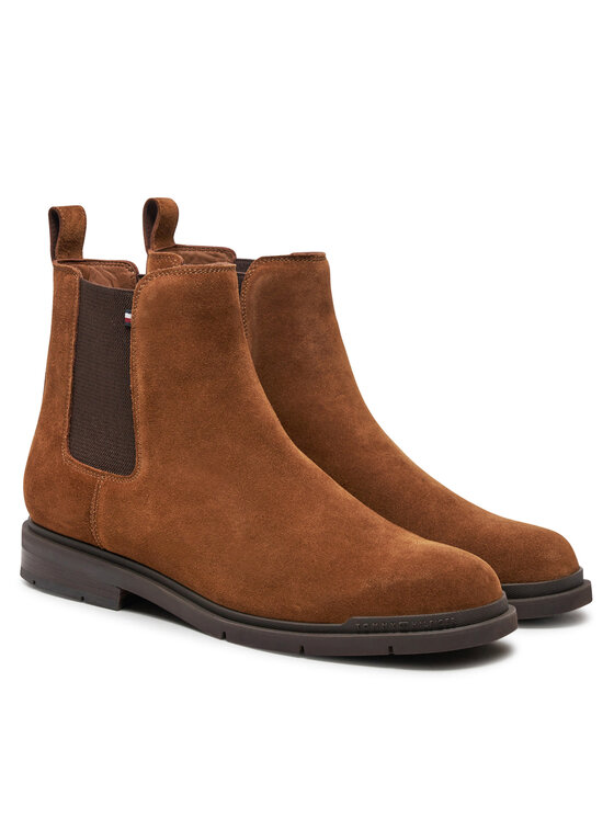Tommy Hilfiger Tommy Hilfiger Chelsea cipele Flexible Hilfiger Suede Chelsea FM0FM05102 Smeđa