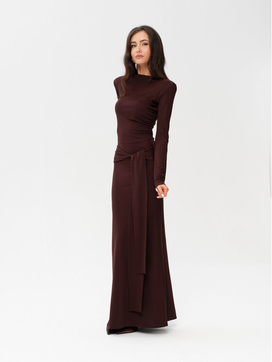 Roco Fashion Roco Fashion Sukienka wieczorowa Serenya Brązowy Slim Fit