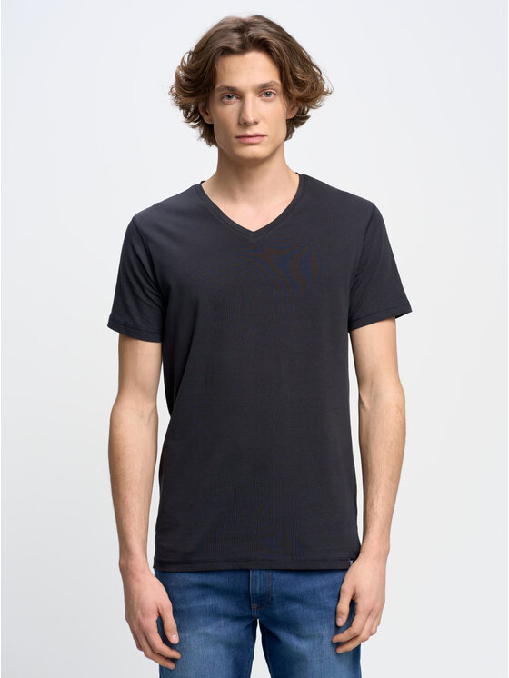 BIG STAR BIG STAR T-Shirt classicov_404 Granatowy Basic Fit