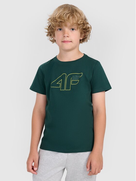 4F 4F T-shirt 4FJWAW25TTSHM2417-46S Verde Regular Fit