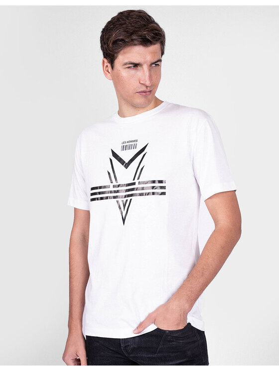 Les Hommes Les Hommes T-shirt LJT204-700P | Darts Bianco Regular Fit