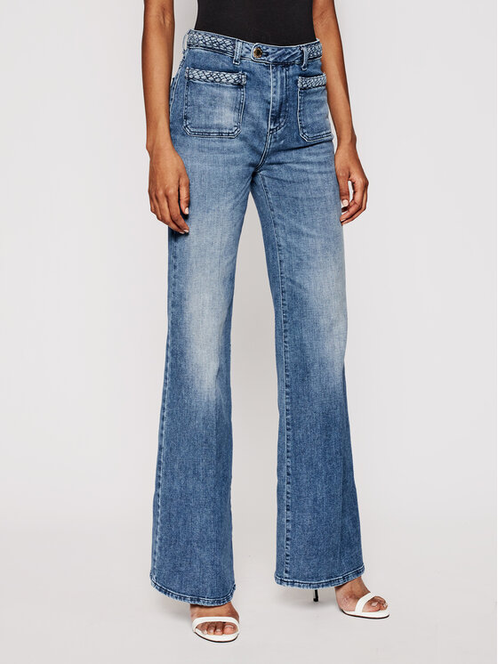 PINKO Pinko Jeans hlače Flower Flare PJ403 PE 21 PDEN 1J10LE Y6Z4 Modra Regular Fit