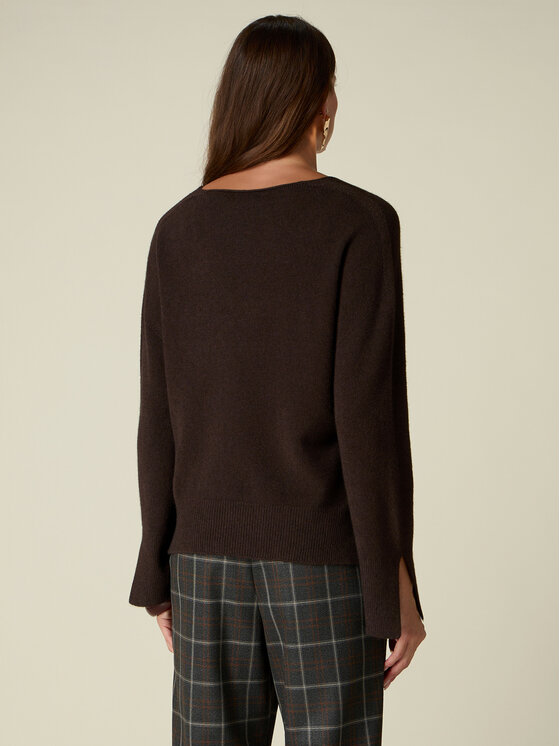 Oltre Oltre Sweter M160E002169N032 Brązowy Cropp Fit
