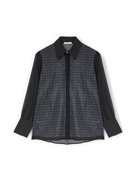 Motivi Motivi Camicia 5018Q000921N033 Nero Regular Fit