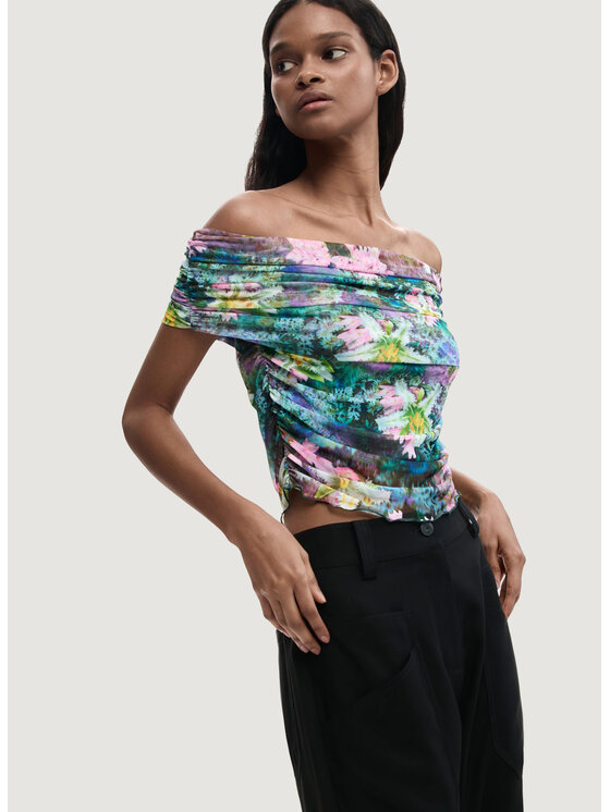 Desigual Desigual T-Shirt TS_MUNICH Πράσινο Casual Fit