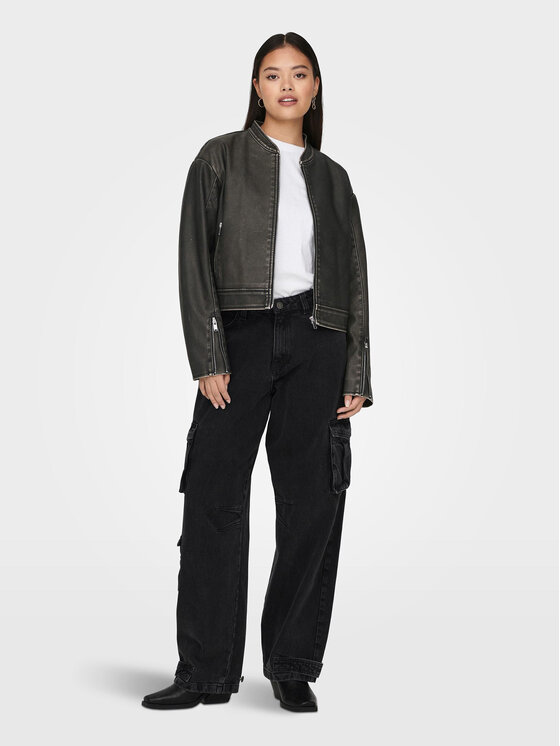 ONLY ONLY Яке от имитация на кожа Mindy 15317180 Черен Regular Fit