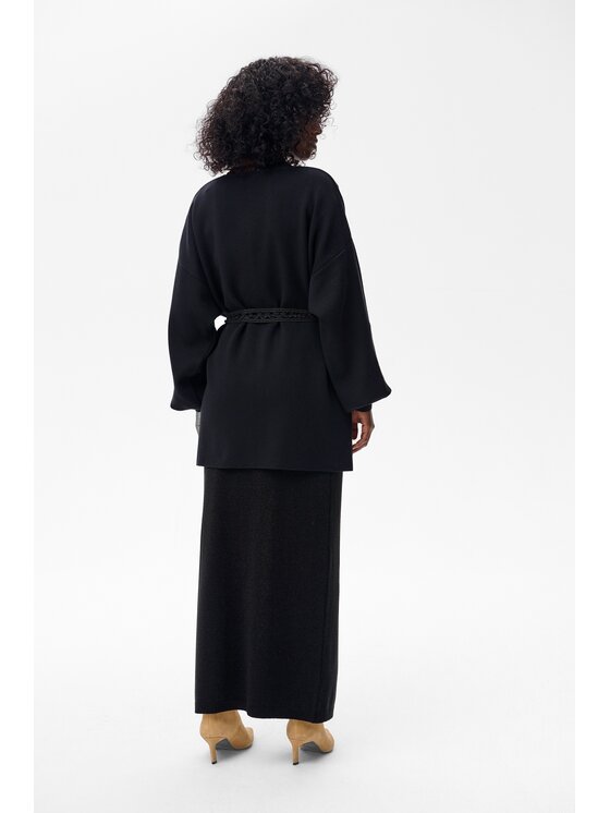 blue shadow blue shadow Kardigan Mono Czarny Regular Fit