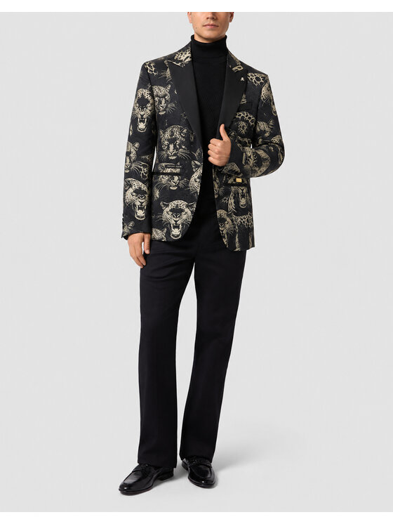 PHILIPP PLEIN PHILIPP PLEIN Marynarka 32051 Czarny Regular Fit