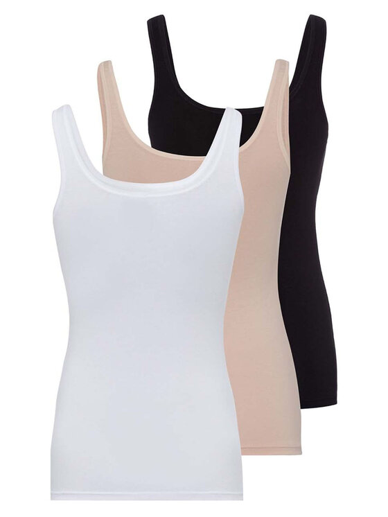 Skiny Skiny Komplet 3 t-shirtów 84651 Beżowy Regular Fit