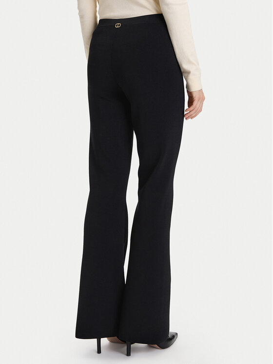 TWINSET TWINSET Hlače iz tkanine 252TP3206 Črna Flare Fit