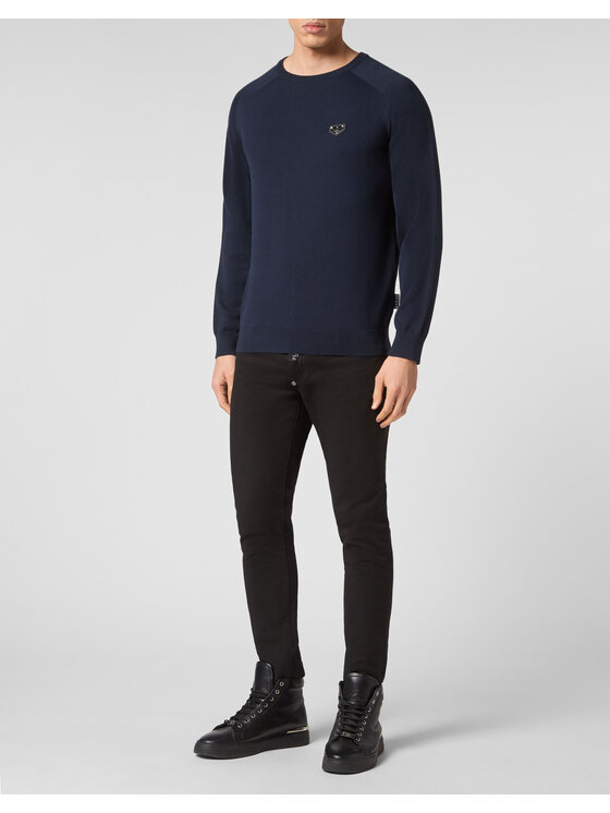 PHILIPP PLEIN PHILIPP PLEIN S dlhými rukávmi 199 Tmavomodrá Regular Fit