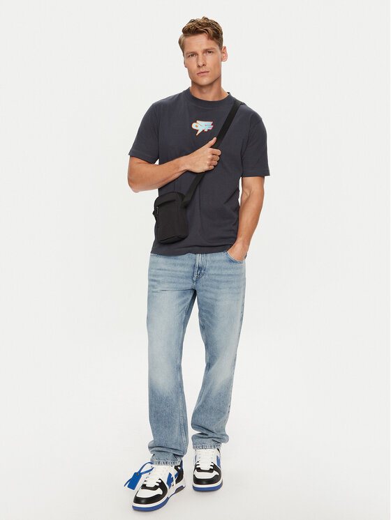 Off-White Off-White T-Shirt OMAA027F22JER0074641 Σκούρο μπλε Regular Fit