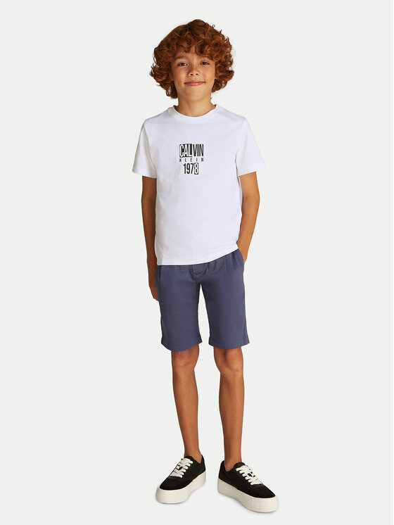 Calvin Klein Jeans Calvin Klein Jeans T-Shirt Good Level IB0IB02456 Bílá Regular Fit