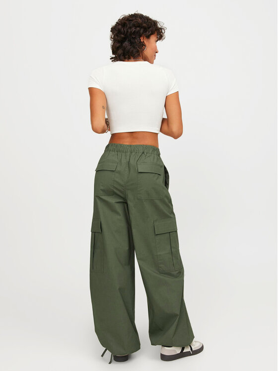 JJXX JJXX Hlače Yoko 12224655 Zelena Cargo Fit