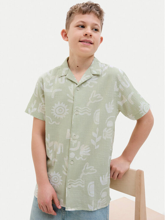 Jack & Jones Junior Jack & Jones Junior Koszula Luke 12277298 Zielony Relaxed Fit