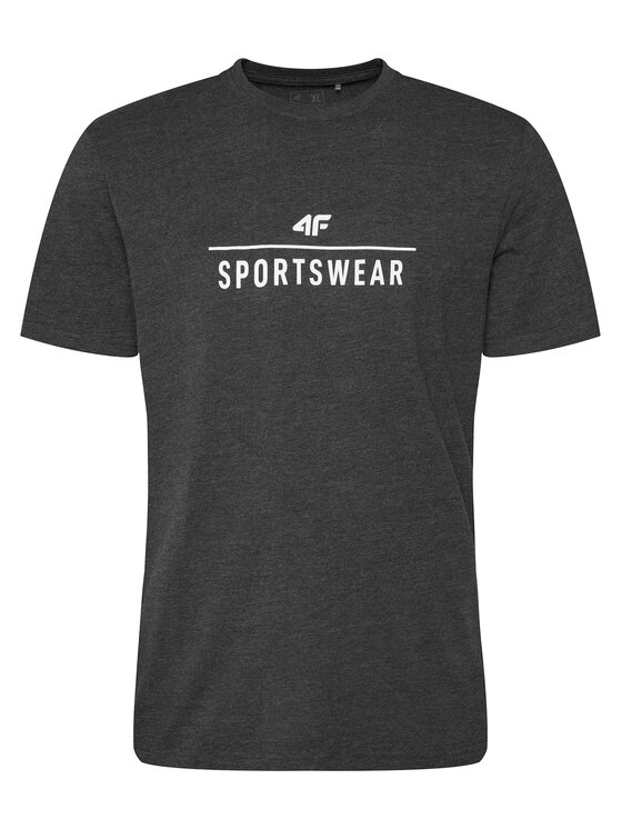 4F 4F T-Shirt 4FAW23TTSHM0878 Γκρι Regular Fit