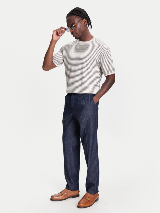 United Colors Of Benetton United Colors Of Benetton Bavlnené nohavice 40QFUF05J Tmavomodrá Slim Fit