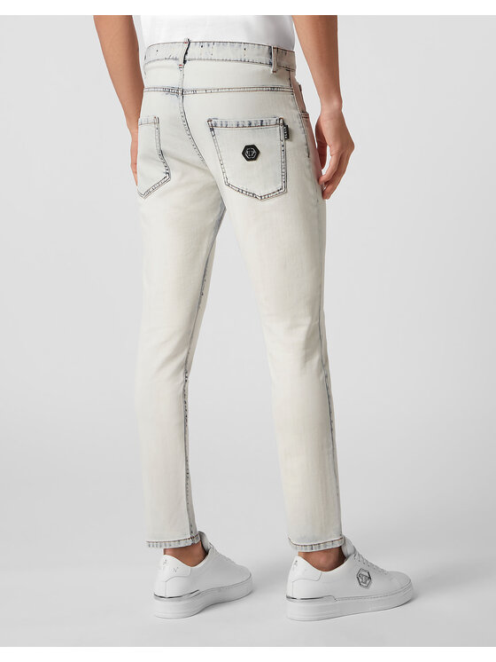 PHILIPP PLEIN PHILIPP PLEIN Jeansy 10111 Biały Skinny Fit
