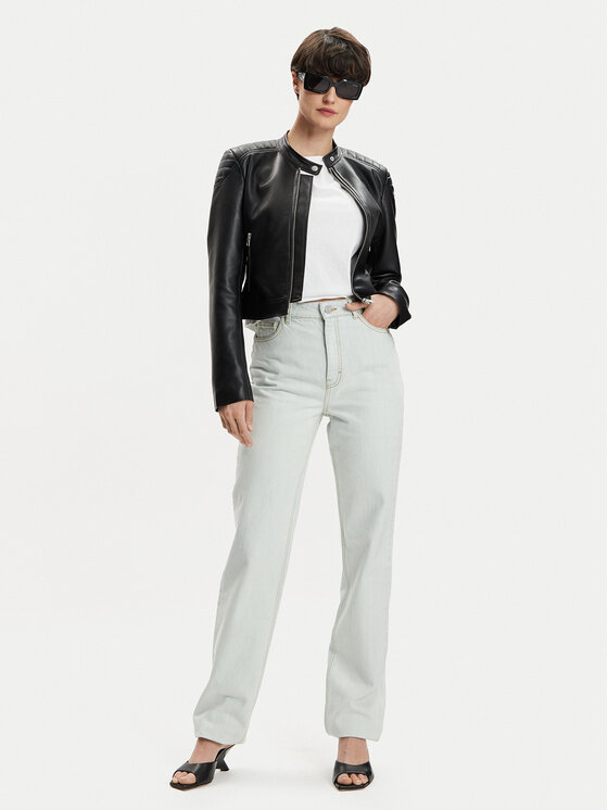 JJXX JJXX Bunda z imitácie kože Ava 12258376 Čierna Slim Fit