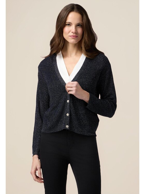 Oltre Oltre Cardigan M063J004789N034 Blu Regular Fit