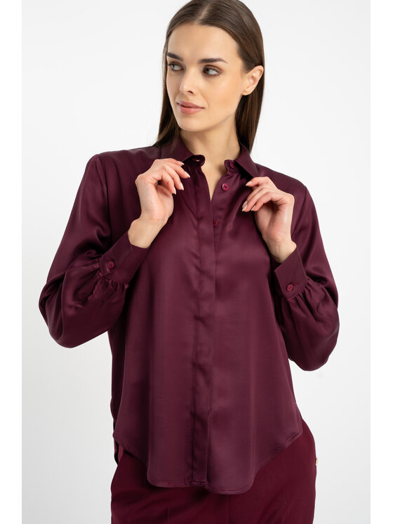 CLICK CLICK Košile 10-6914 Bordó Regular Fit