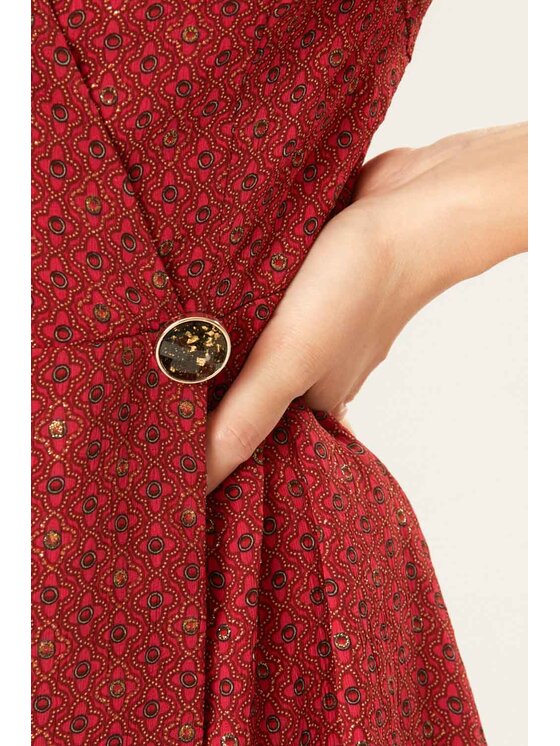 QUIOSQUE QUIOSQUE Každodenné šaty RIBBONA DRESS NEW Červená Regular Fit