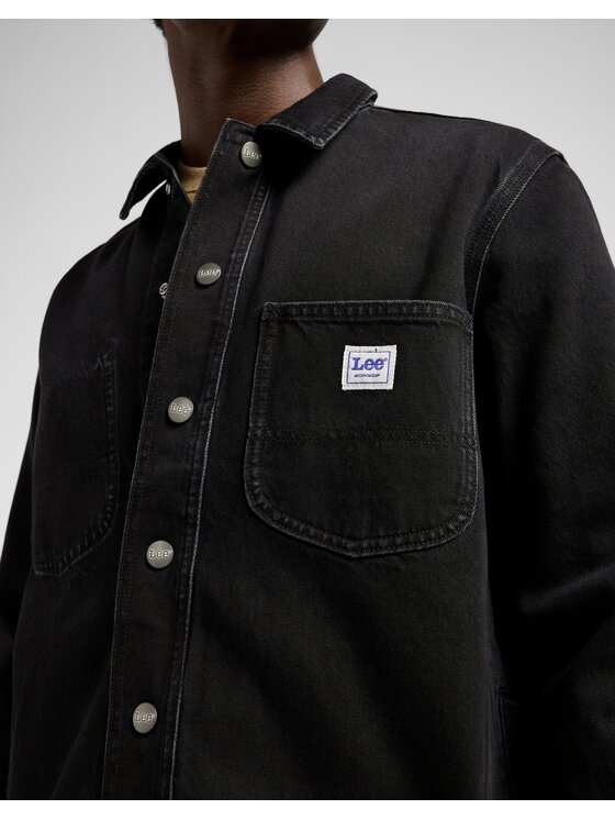 Lee Lee Koszula jeansowa Rlx Wrkwear Overshirt Czarny Relaxed Fit