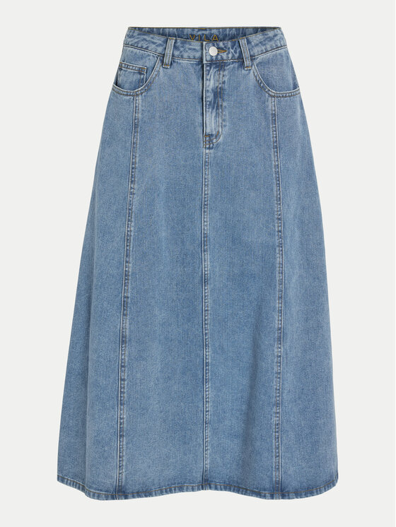 Vila Vila Jeansrock Kora 14106317 Blau Regular Fit