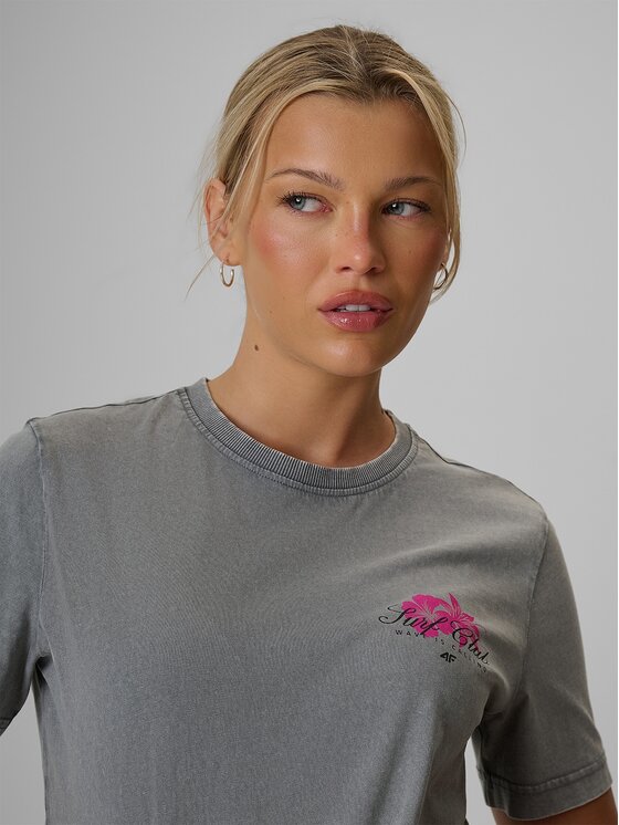 4F 4F T-Shirt 4FRSS26TTSHF4515-27S Szary Regular Fit
