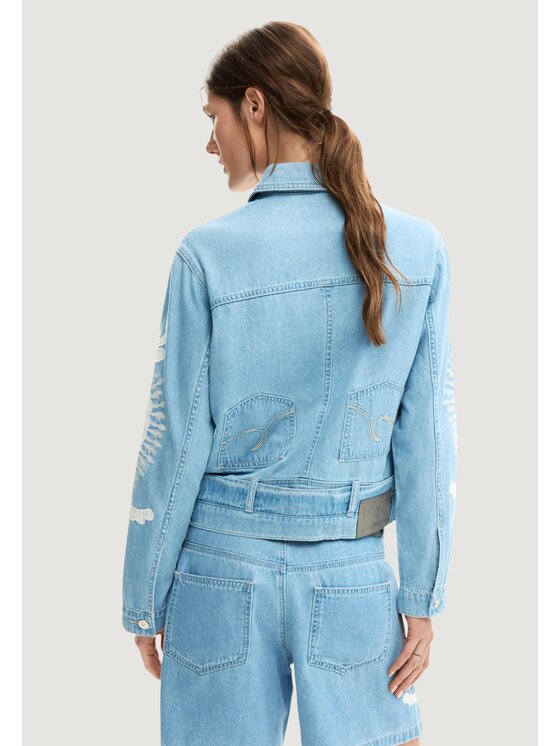 Desigual Desigual Giacca di pelle CHAQ_BORDER Blu Casual Fit